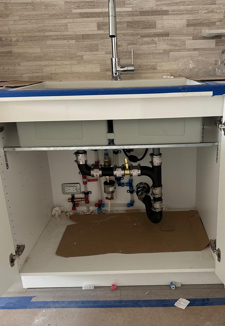 Completed residential plumbing work in Vancouver area home